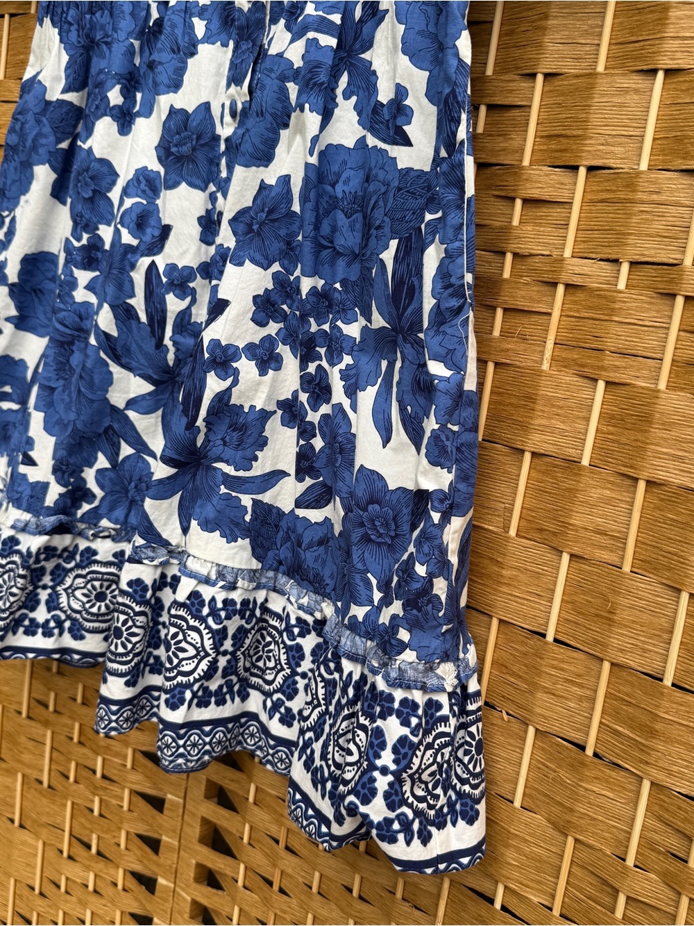 Joie Women's Floral Mini Dress Blue Button Down Front With Belt Women’s Size 2 - Picture 8 of 15